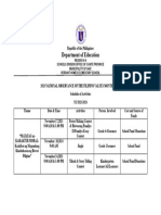 Esp Schedule of Activities