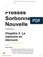 Les Prédiscours - Chapitre 3. La Mémoire en Discours - Presses Sorbonne Nouvelle