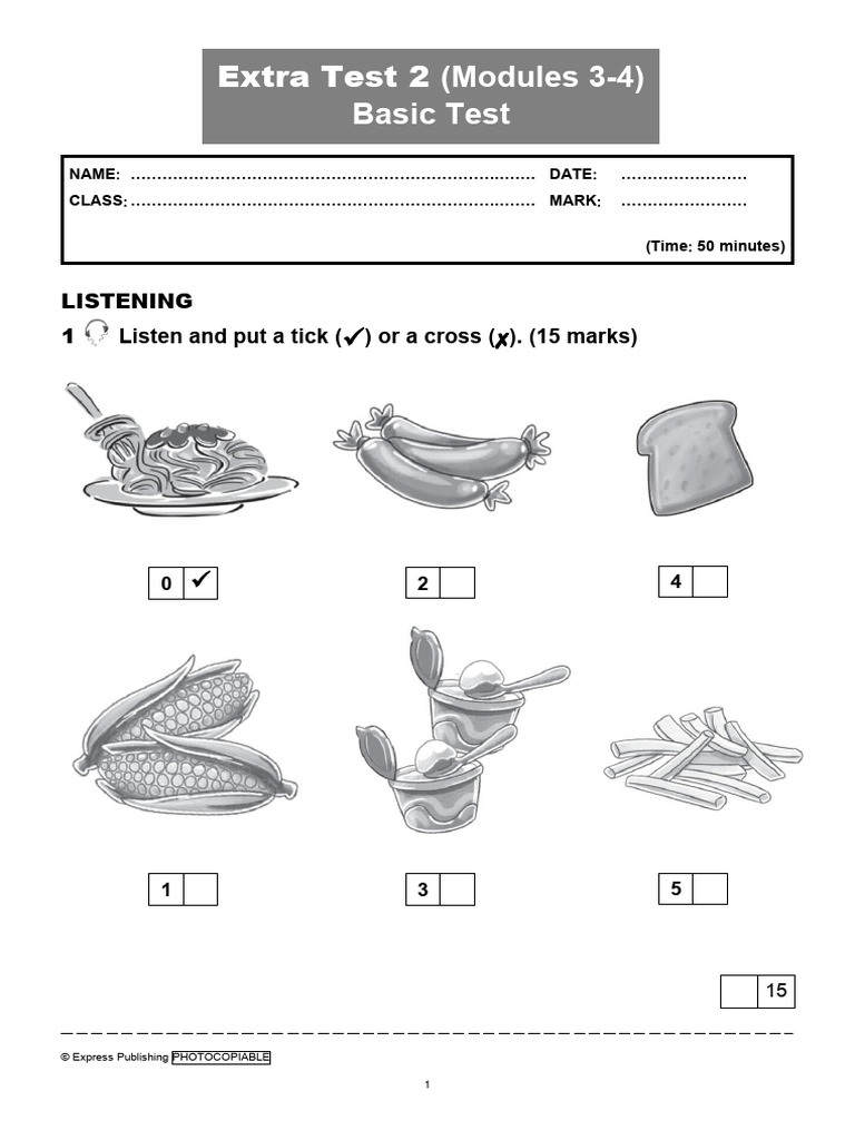 Extra Test for Modules 3-4 | PDF | Western Cuisine | Home