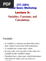 Virtual Basic Lecture 3