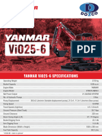 Yanmar ViO25-6 Spec Sheet