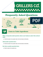 Food & Restaurant FAQs Doc in Green Cream Yellow Bold Nostalgia Style