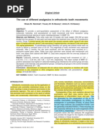 The Use of Different Analgesics in Orthodontic Tooth Movements, Angle Egyption