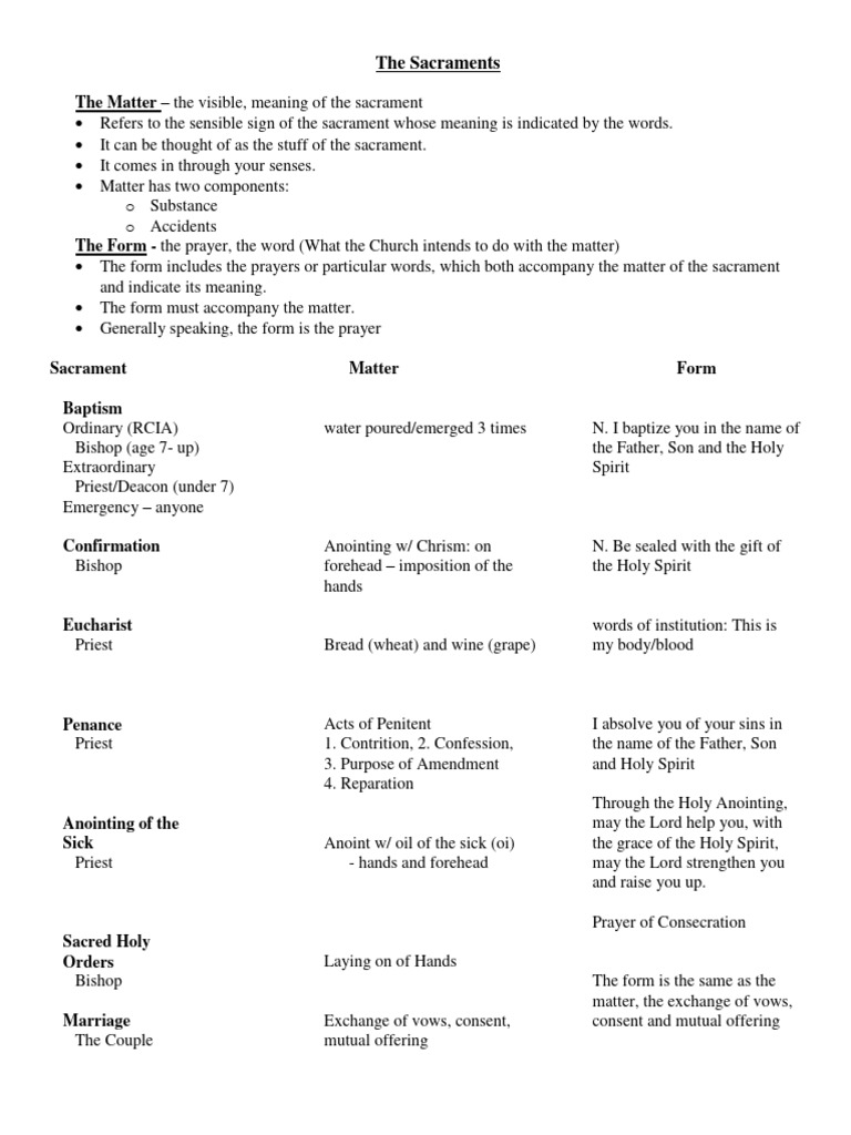 Nov s7 Sacraments | PDF | Baptism | Eucharist