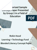 A Summarized Sample Concept Paper Presented by Group 2 in A Field of Education