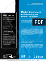 Ficha Master Universitario en Comunicacion Politica Avanzada