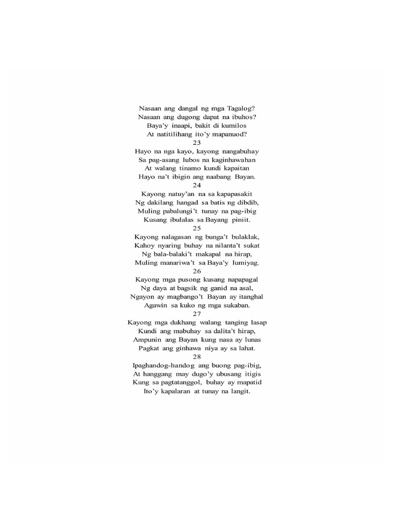 Pag-Ibig Sa Tinubuang Lupa | PDF