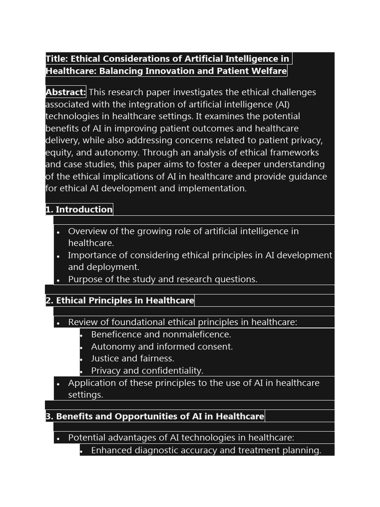 Ethical Considerations of Artificial Intelligence in Healthcare ...