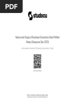 Nature and Scope of Business Economics Hand Written Notes Sampurna Dec 2023