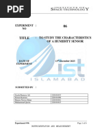 Humidity Sensor Lab Report For Instrumentation Lab