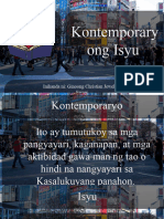 Kontemporary Ong Isyu: Inihanda Ni: Ginoong Christian Jewel D. Ferrer