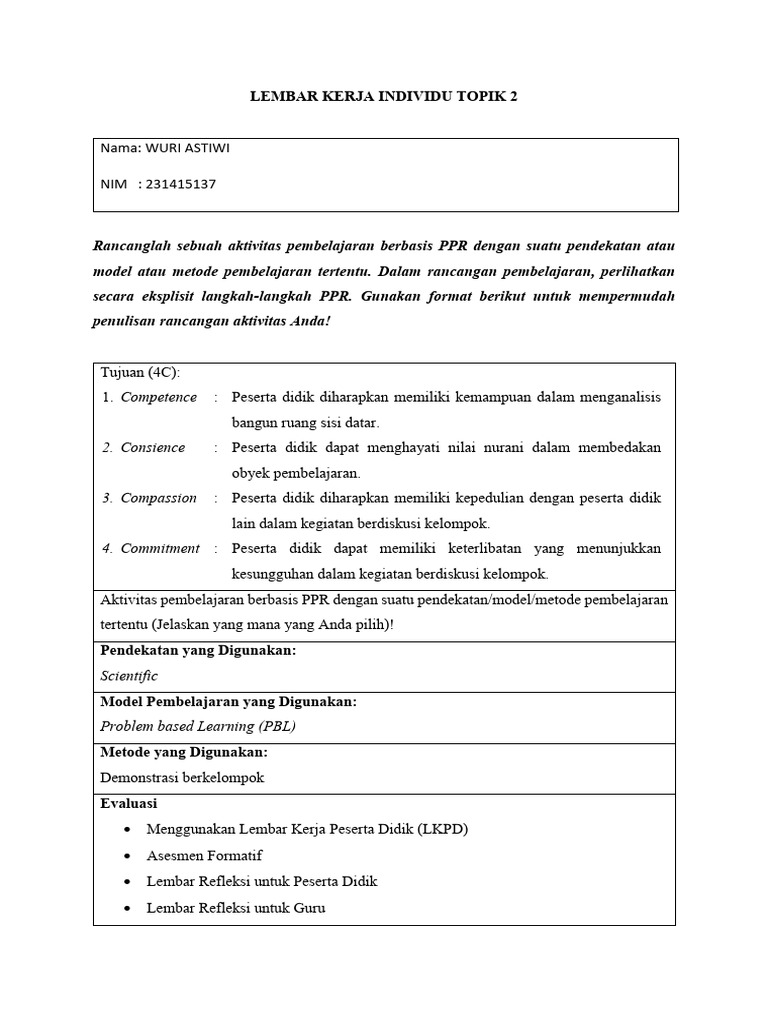 Rancangan Pembelajaran PPR Matematika | PDF