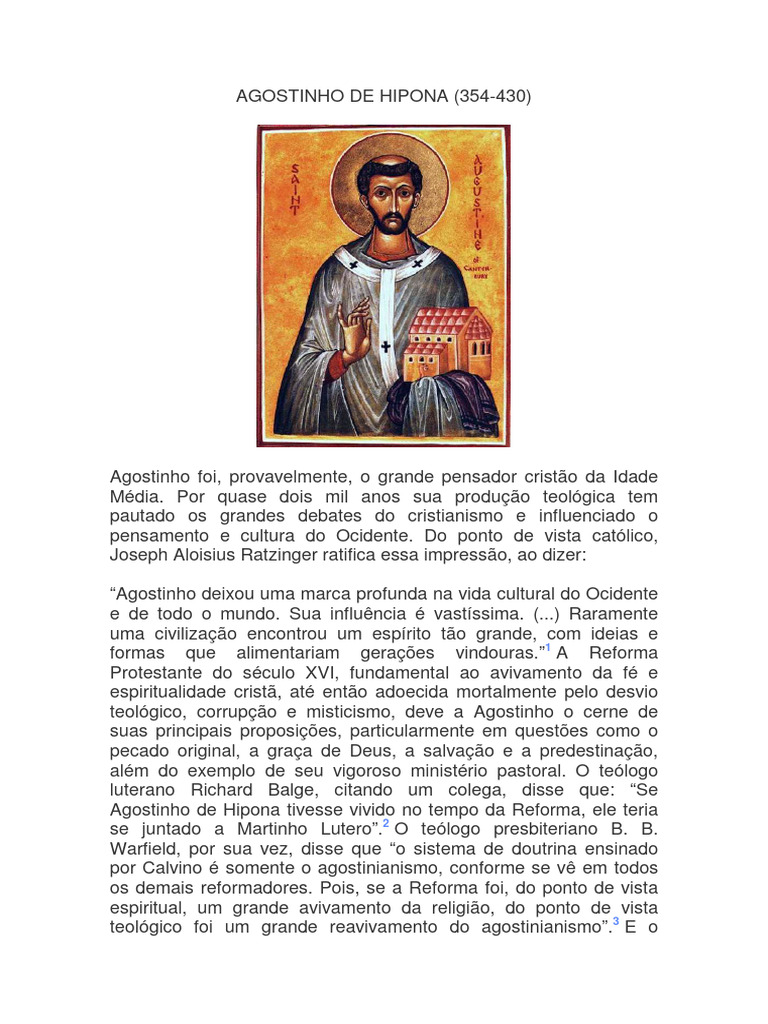 Agostinho de Hipona: Influência e Legado | PDF | Agostinho de Hipona ...