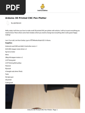 Arduino 3D Printed CNC Pen Plotter