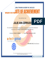 Certificate For JULIE ANN ZERRUDO For - CERTIFICATE FORM GENERATOR