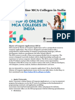 Top 10 Online MCA Colleges in India