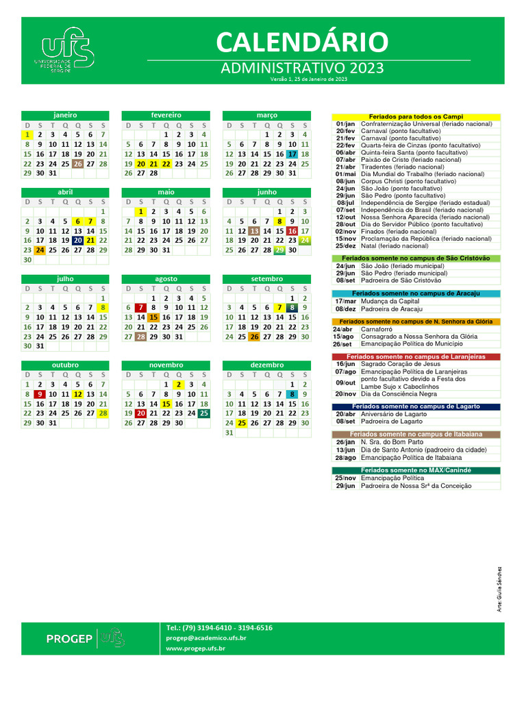 V. 01 Calend Rio Administrativo Ufs 2023 PDF