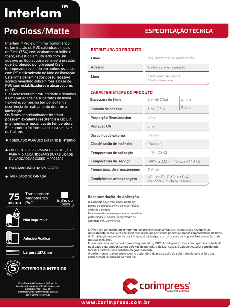 Fichas Tecnica - Dol Interlam Pro | PDF | Cloreto de polivinila (PVC ...
