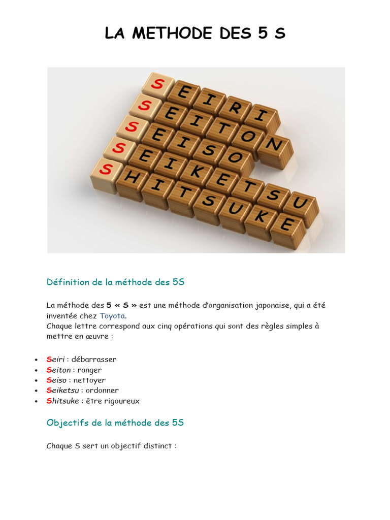 Comprendre la méthode des 5S | PDF