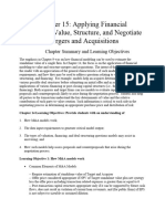 Chapter 15 Applying Financial Models To Value, Structure, & Negotiate Deals