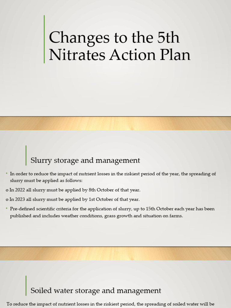 Changes To The 5th Nitrates Action Plan | PDF | Manure | Fertilizer