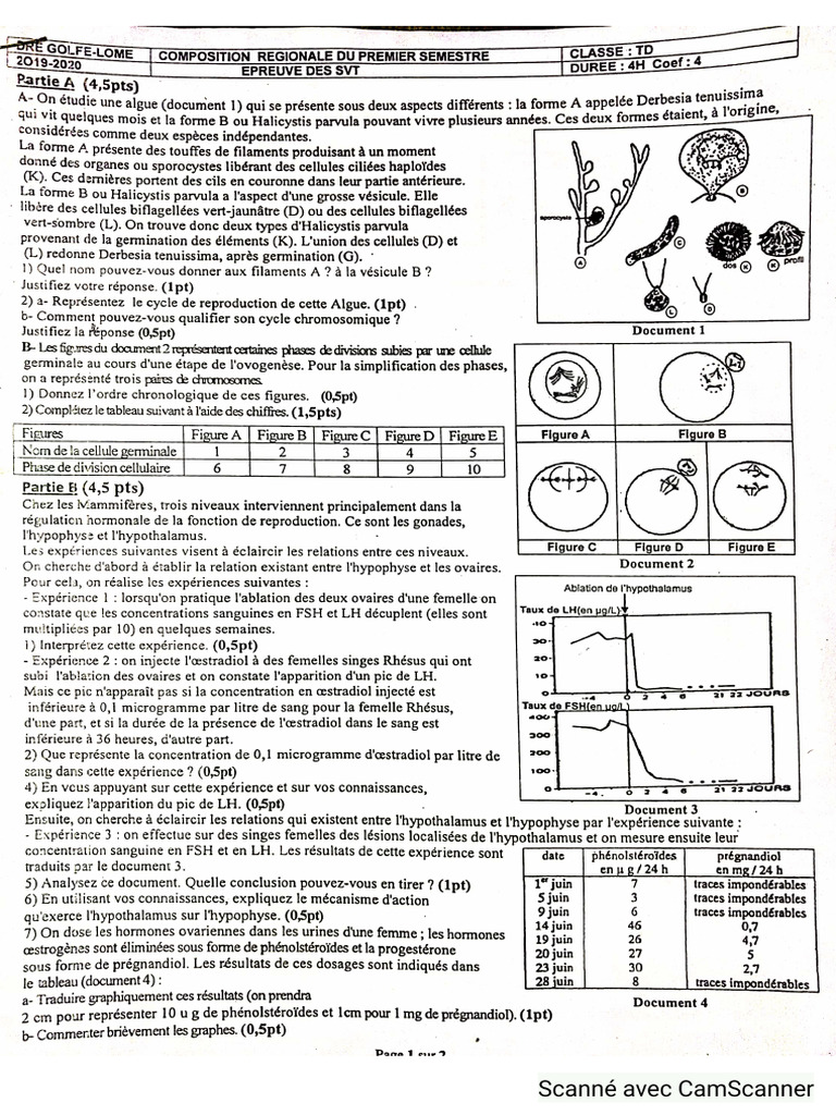 Épreuve de SVT Tle D | PDF