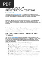 The Goals of Penetration Testing