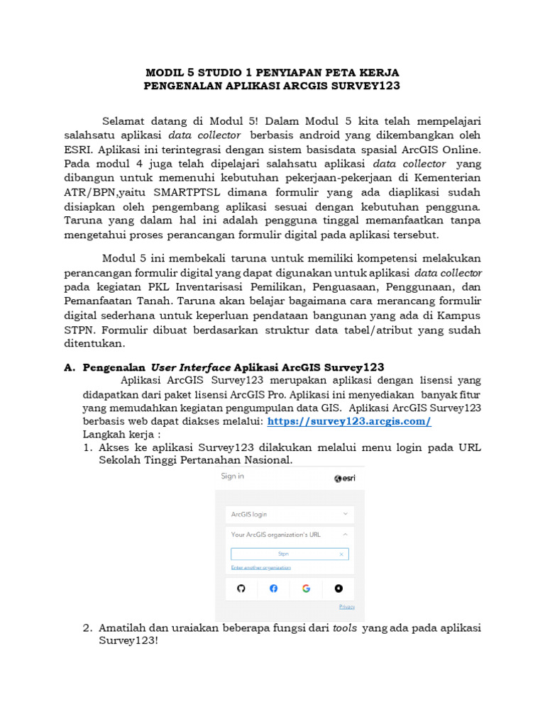 Modul 5 studio 1 penyiapan peta kerja pengenalan aplikasi arcgis
