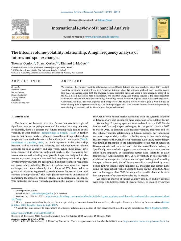 1 s2.0 S105752192300529X Main | PDF | Futures Contract | Bitcoin