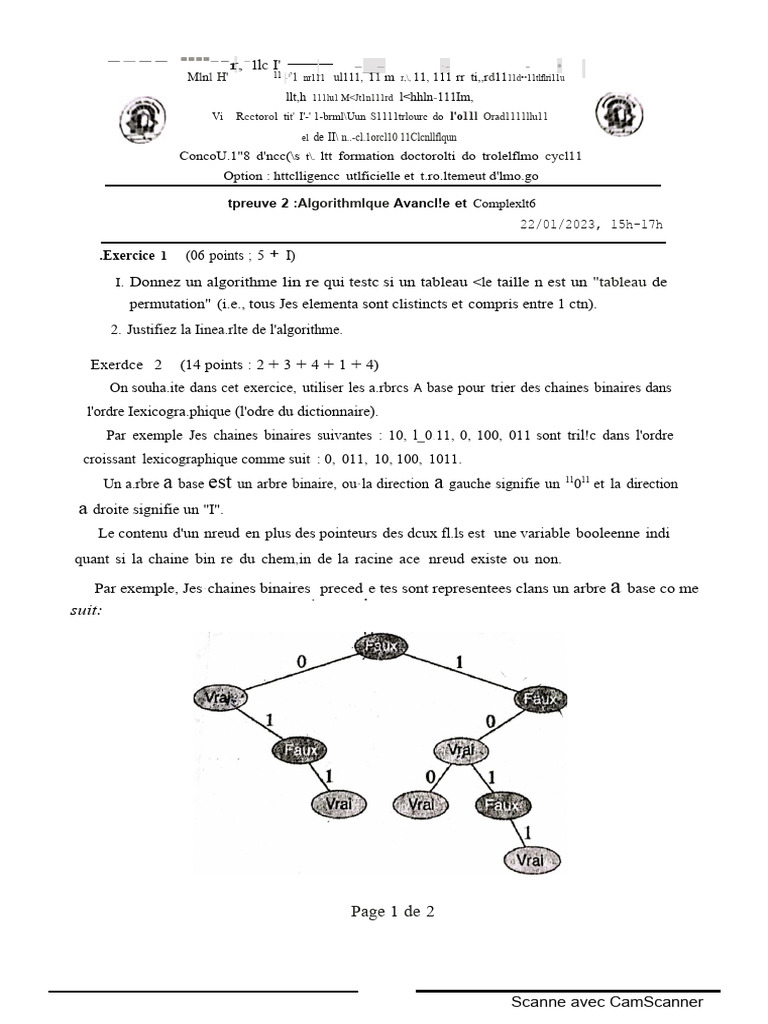 Algorithmes de tri et arbres binaires | PDF