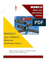 Types of Media and Media Information Sources