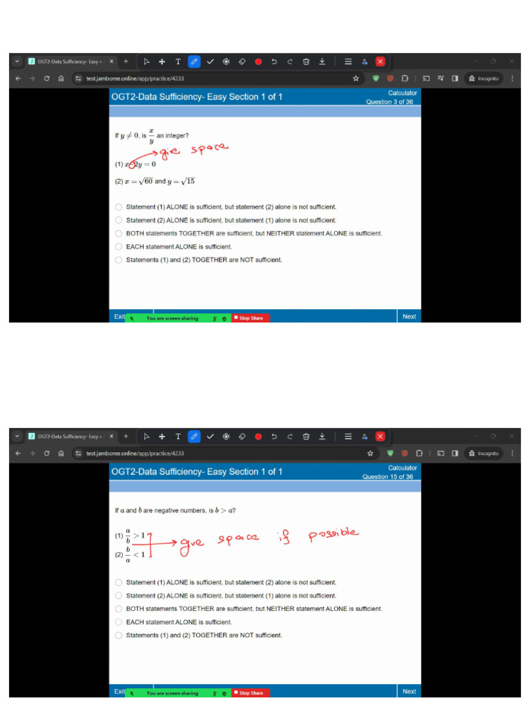 OGT2-Data Sufficiency - Easy Corrections | PDF
