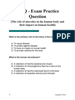 MCQ - Exam Practice: (The Role of Microbes in The Human Body and Their Impact On Human Health)