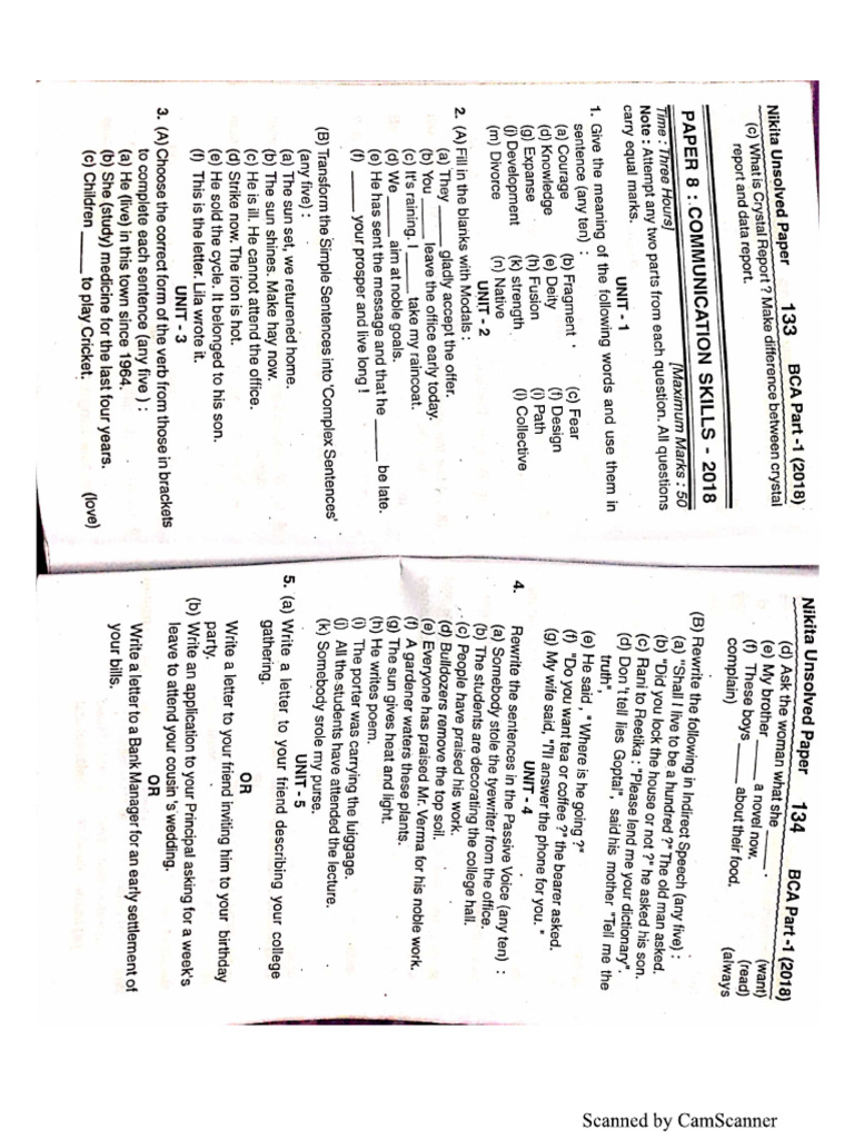 Masterprogramming in communication skills question paper 2018 pdf