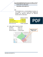 MEMORIA DESCRIPTIVA Pistas y Veredas Concreto