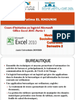 Cours Excel 2010 - P1 (Pr. El Khoukhi)