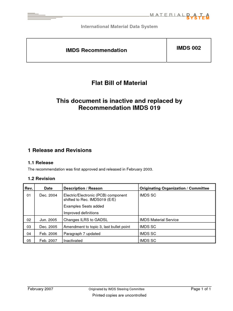 Imds recommendation 002 fbom pdf