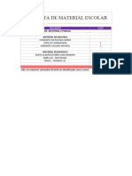 Lista de Material Escolar MATERNAL II