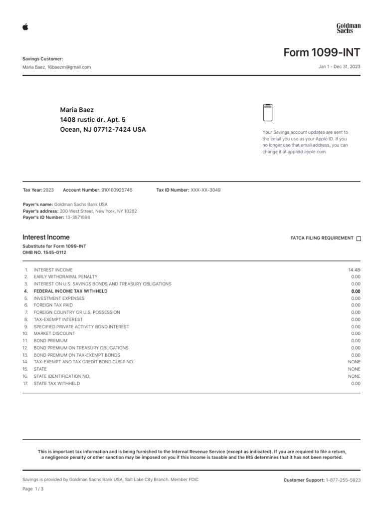 1099-INT 2023 - Tax Form | PDF | Tax Exemption | Interest