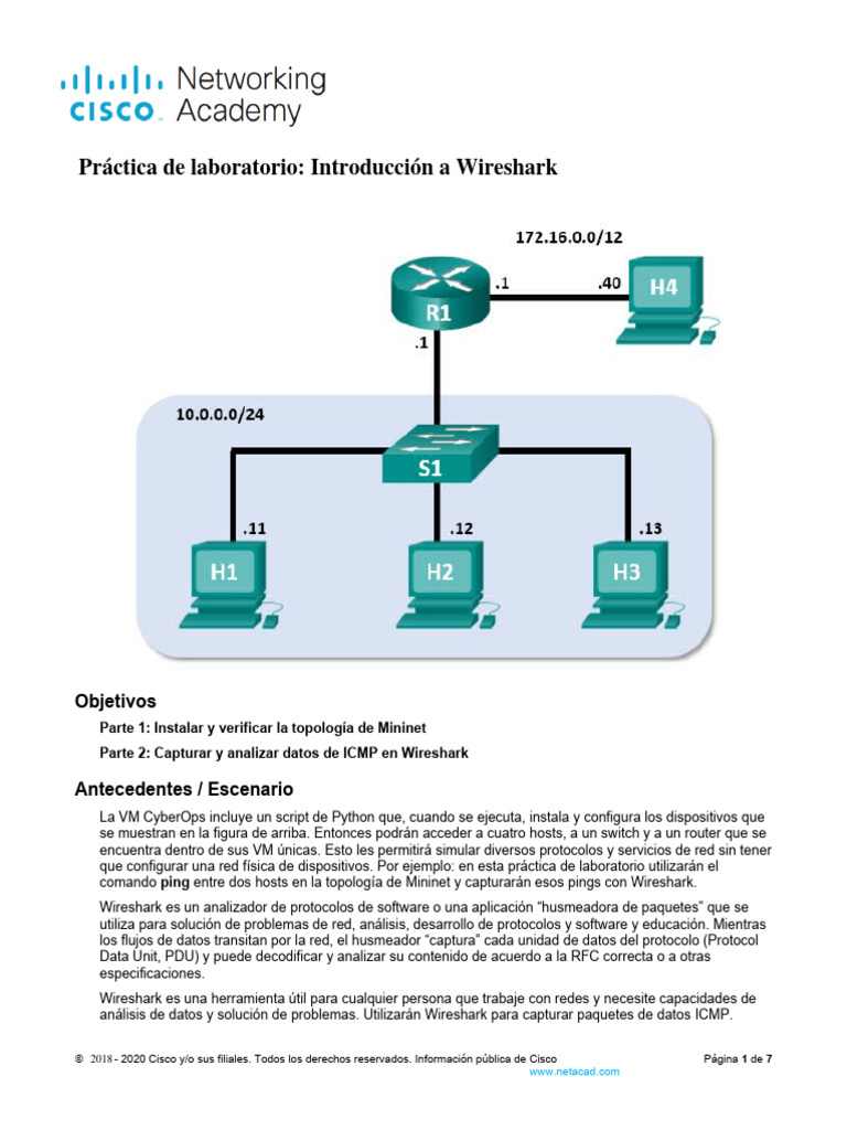 Introducción a Wireshark en Mininet | PDF | ciberespacio | Tecnologías ...