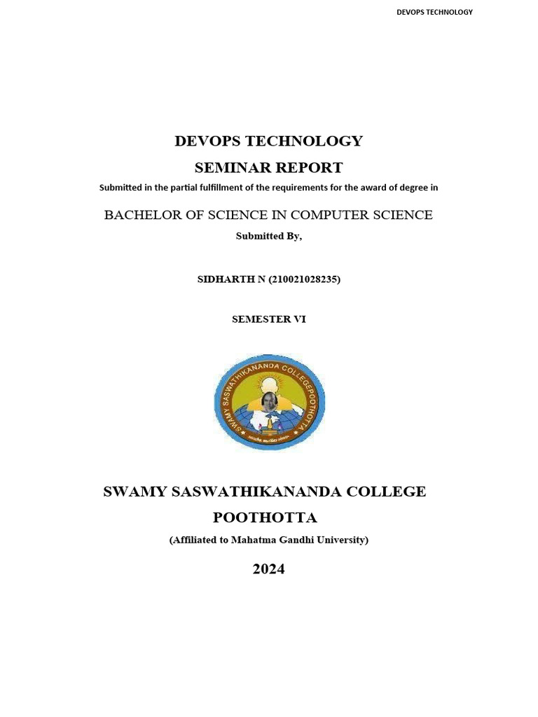 DevOps Technology Seminar Report | PDF | Computer Security | Security