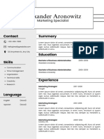 Grey and White CV Resume