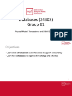 Databases (24303) Group 01: Physical Model: Transactions and DBMS Structure