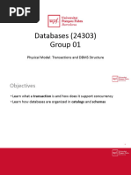 Databases (24303) Group 01: Physical Model: Transactions and DBMS Structure