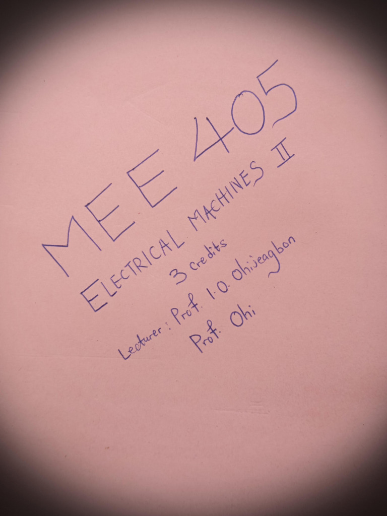 Mee 405 Note - Sirdarmmy | PDF