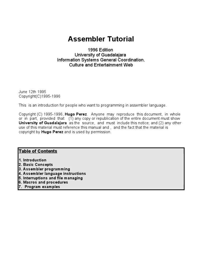 ASMTTRL | PDF | Assembly Language | Central Processing Unit
