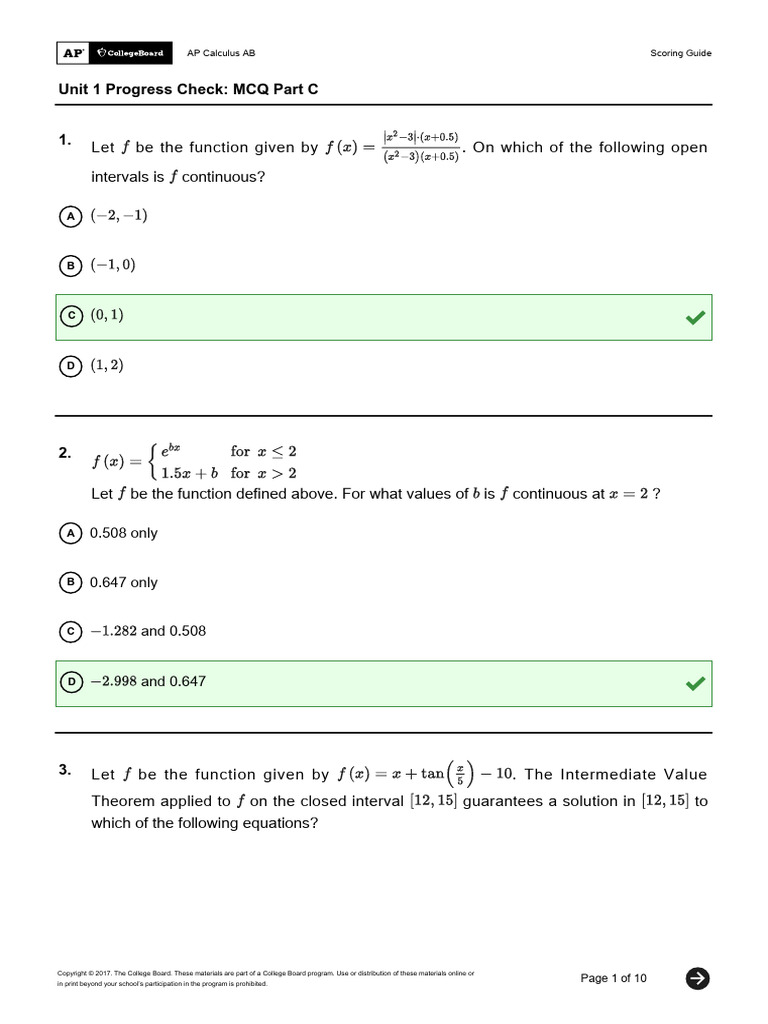 SG Unit1progresscheckmcqpartc 5d98d17329c205.75481124 | PDF | Function ...