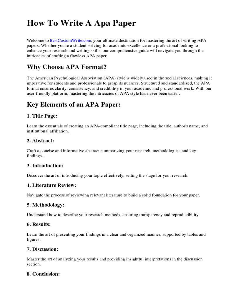 How To Write A Apa Paper | PDF | Apa Style | Usability