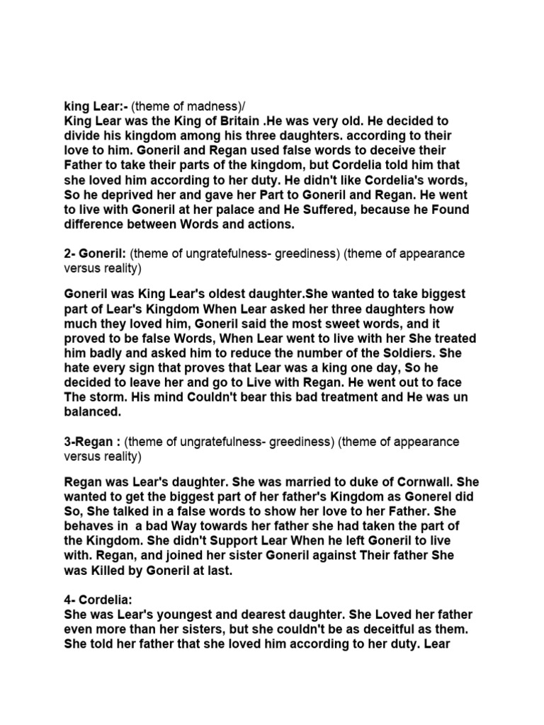 King Lear Characters