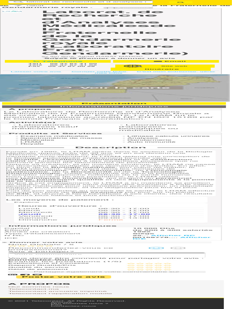 Laboratoire LRAM à Rabat : Contact et Services | PDF | Médecine ...